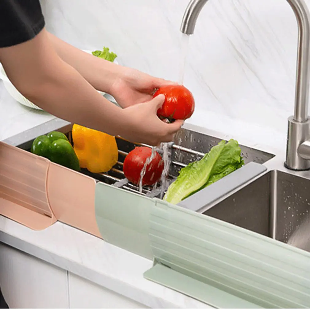 Retractable Basin Sink Water Splash Guard Anti-splash Baffle Board Kitchen Bathroom Adhesive Sink Screen Splatter