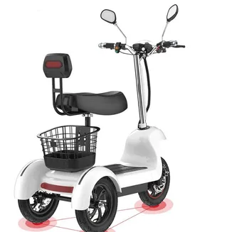 Günstige Daibot Elektrische Dreirad Fahrrad 3 Räder Elektro-scooter Einzigen Motor 500W 48V Weiß/Schwarz Elektrische Roller Mit Sitz Erwachsene