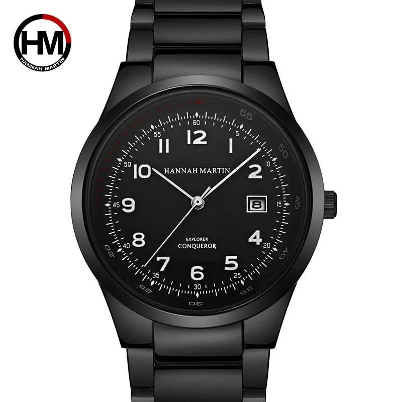 

Hannah Martin Watches Men Luxury Brand Multifunction Quartz Men Chronograph Alloy lover watch men gift square watch men