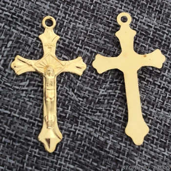 

Free shipping 80pcs/pack cheap one hole alloy rosary cross italy cross,religious alloy cross,crucifix,golden cross special offer