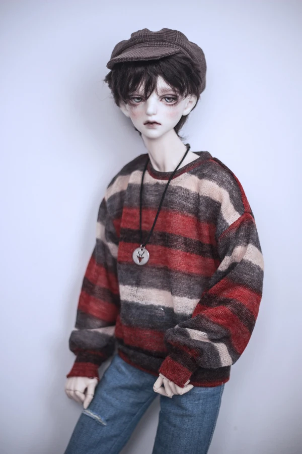BJD Одежда для кукол подходит для 1/3 1/4 размер коричневый рис красный серый полоса вязаная футболка универсальный топ кукла аксессуары