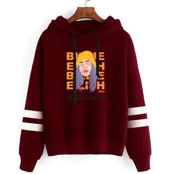 

New dark red Hooded Billie Eilish non bag bar long sleeve Hoodies women men Sweatshirts Autumn Hoodie boys girls casual pullover