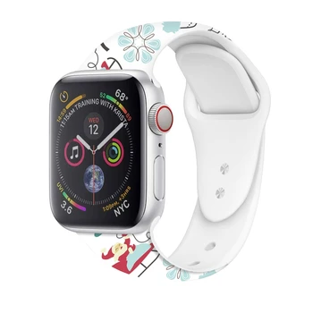 

New Christmas Silicon Strap WristBand Bracelet Replacement Wristband Bands For Apple Watch 1/2/3/4 Wristband Bands