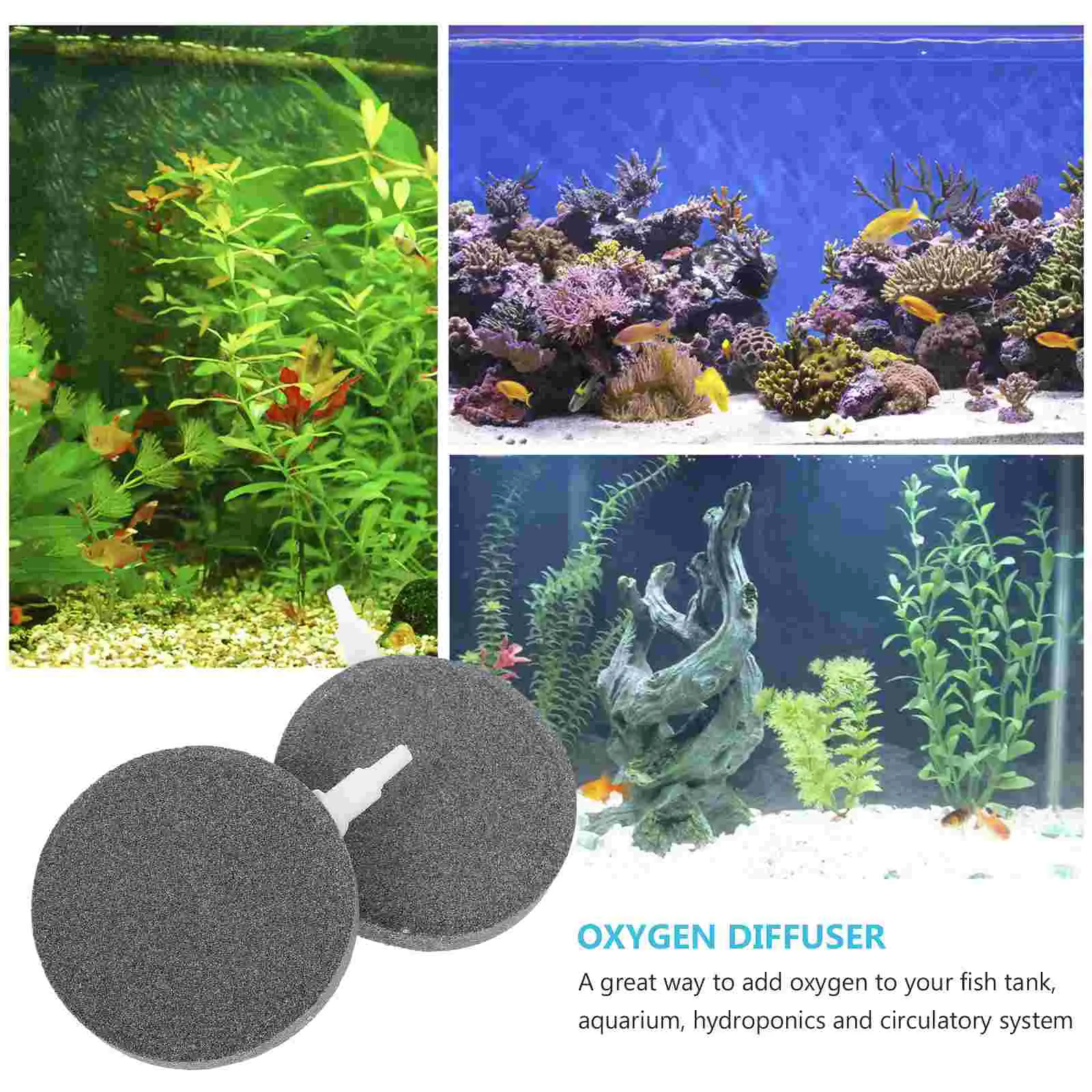 4pcs Air Stones Aquarium Oxygen Air Bubbles Fish Tank Oxygen Pump
