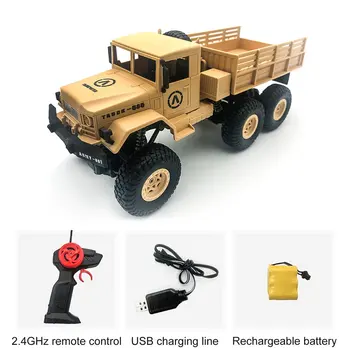 

1:16 High Speed RC Car Military Truck 2.4G Six-wheel Remote Control Off-road Climbing Vehicle Model Toy for Kids Birthday Gift