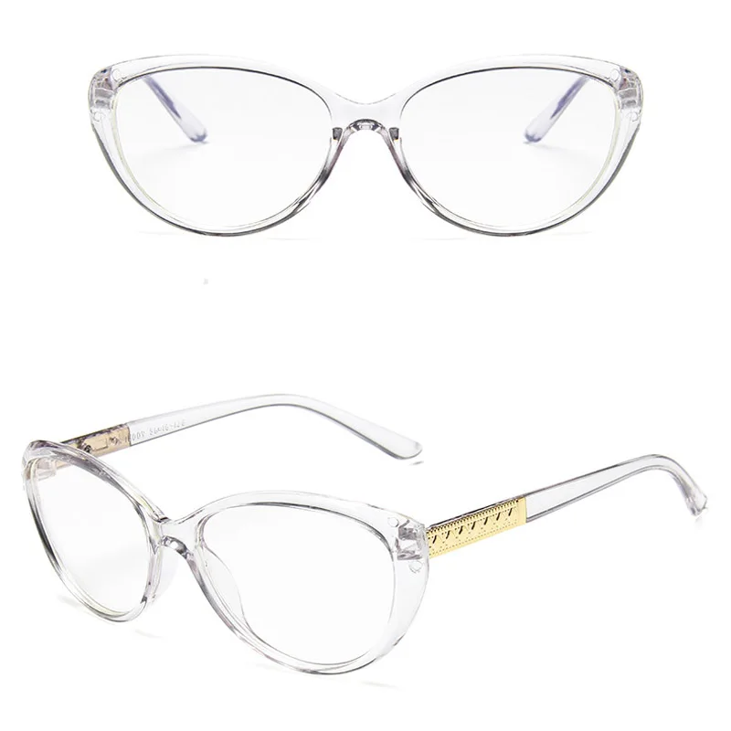 Модный кошачий глаз, анти-синий светильник, очки для женщин, роскошный бренд, прозрачные розовые прозрачные линзы, поддельные очки, оправа, компьютерные очки
