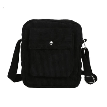 

Winter Women Corduroy Flap Bag Female Canvas Zipper Shoulder & Crossbody Bag Preppy Style Phone Coin Money Bags For Girls