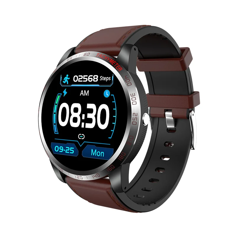 Brown leather 1 KS3 умные часы для мужчин ЭКГ монитор сердечного ритма фитнес трекер Bluetooth шагомер Здоровье часы SmartWatch для Android iOS - Цвет: Brown leather 1