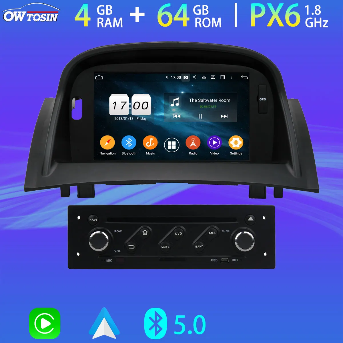 Автомобильный DVD плеер PX6 4 Гб + 64 ГБ для Renault Megane 2 II 2003 2009 Bluetooth 5 0 Tethering Android 10 GPS радио