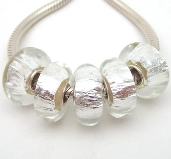 

JGWGT 935 5X 100% Authenticity S925 Sterling Silver Beads Murano Glass beads Fit European Charms Bracelet diy jewelry Lampwork