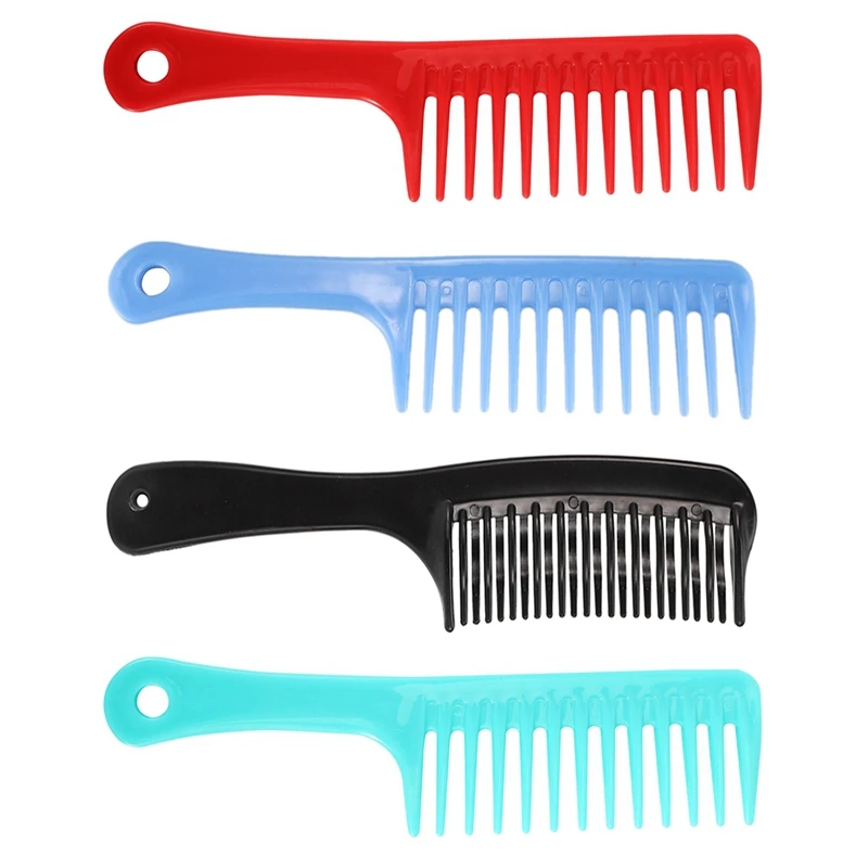 Double Row Tooth Detangler Hair Comb Shampoo Comb With Handle For Long