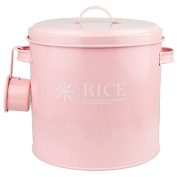 

10 Jin Rice Bucket Pet Food Pot Seal Storage Tank Steel Household Moisture-Proof Cover Sealing Kitchen Utensils Multifunction