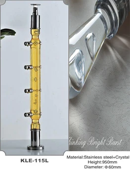

Freeshipping AMS-115L Acrylic Indoor Luxury Royal Pantinated Pole Pillar Baluster Post for Rod Stair and Handrail