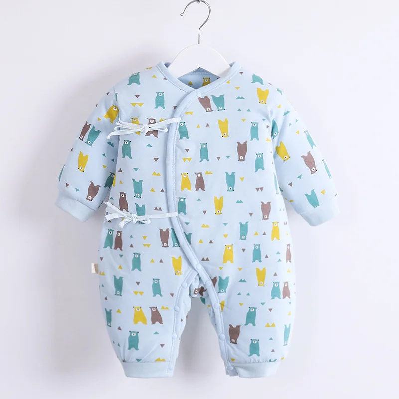 

Newborn baby plus cotton and thickened onesie Ha clothing Butterfly baby plus cotton-padded crawl clothing for winter 2020