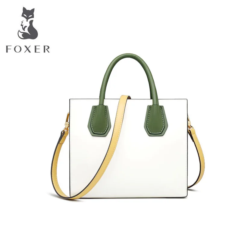 FOXER, женские кожаные сумки, модная сумка из воловьей кожи, роскошные сумки, женские сумки, дизайнерские сумки, известный бренд, женские сумки, новинка, сумка-тоут