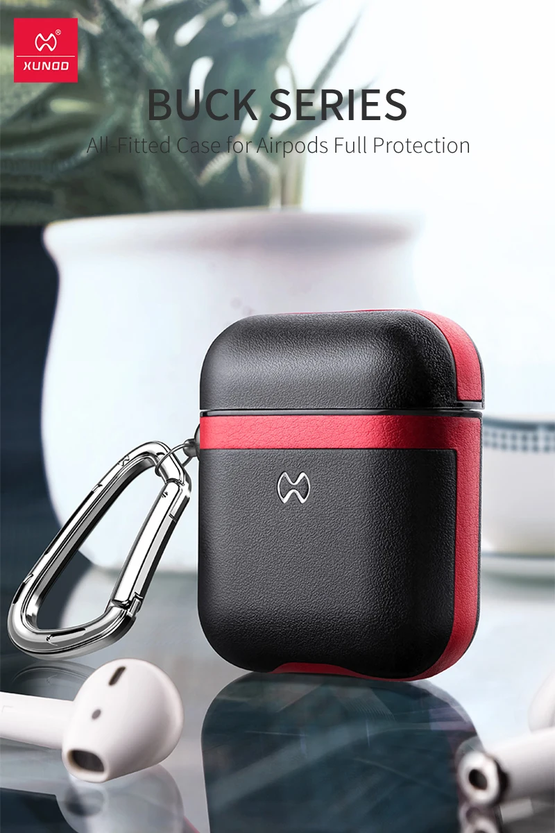 Чехол для наушников XUNDD для Airpods с кожаной текстурой, защитный портативный чехол, легко носить с собой, чехол для Air pods, противоударный чехол