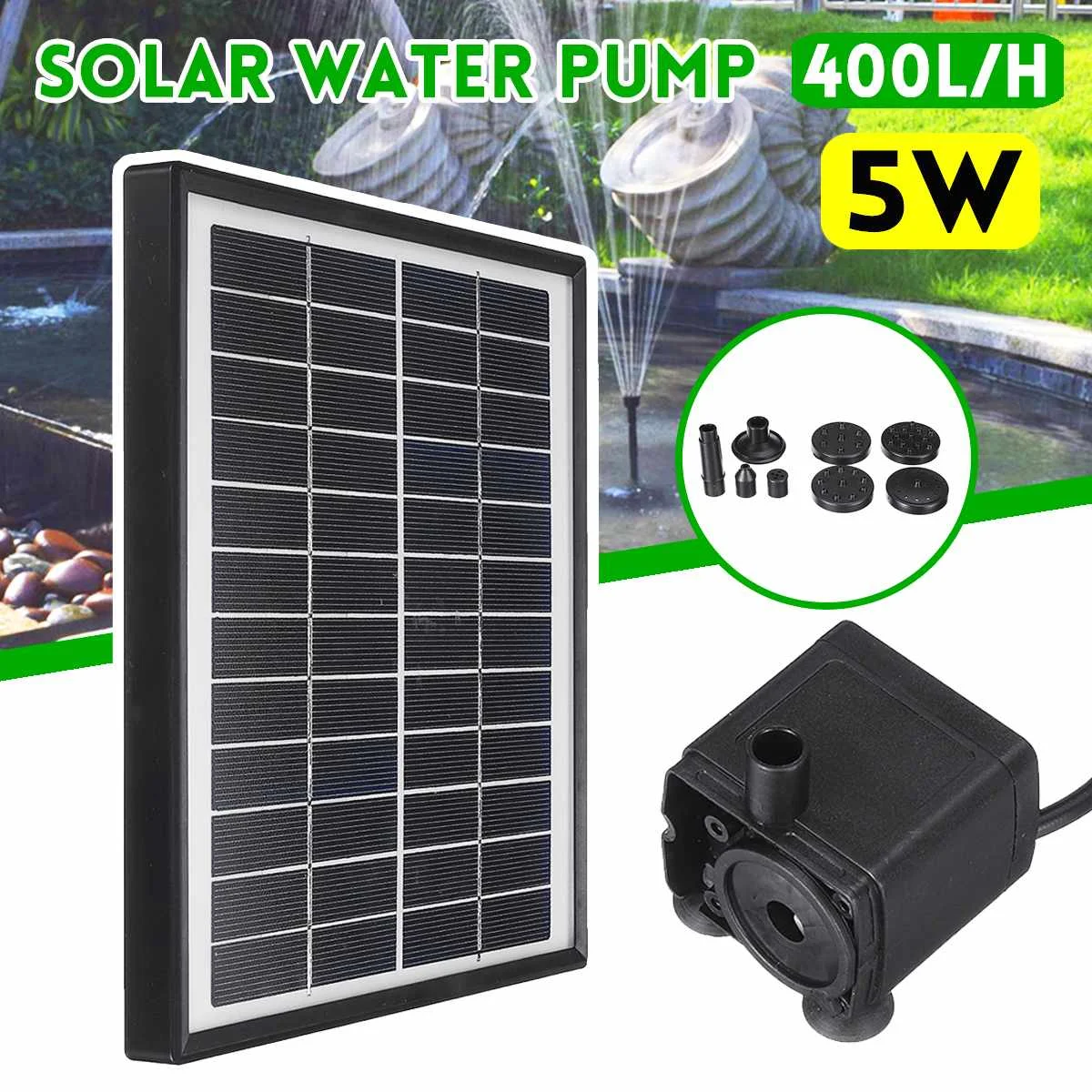 

New Solar Fountain Solar Water Fountain 400L/H Garden Pool Pond Outdoor Solar Panel Fountain Floating Fountain Garden Decoration