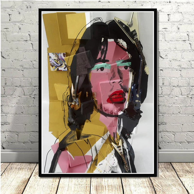 GX026 плакатный принт Горячая Энди Warhol Mick Jagger натюрморт абстрактное искусство светлые холщовые настенный Рисунок Картина для комнаты домашний декор