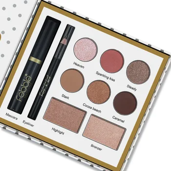 

Makeup Up Set 8 Colors Eyeshadow Palette Blush Highlighter with Mirror Cosmetics Set Black Mascare and Eyeliner Pencil CS381