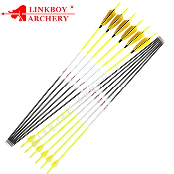 

6pcs 2020 New Archery Carbon Arrows Spine 600 700 800 ID4.2mm 30'' Arrow 3inch Turkey Feather Nock 80gr Points LongBow Hunting