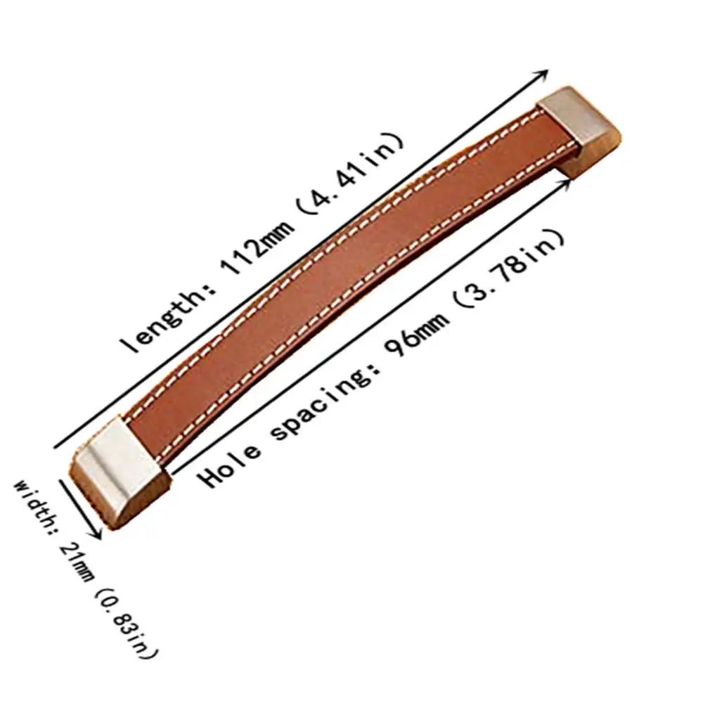 Hole distance 96mm IdealDecor 12x Ретро брелки из кожи PU ручной работы для шкафа в современном стиле ручки комода круглые ручки для ящиков ручка двери кухня ручка - Цвет: Hole distance 96mm