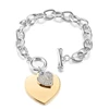 Gold Love Heart Charm Bracelets For Women Accessories Silver Color Link Chain Bileklik Bracelets & Bangles Trendy Jewelry 2022 ► Photo 1/6