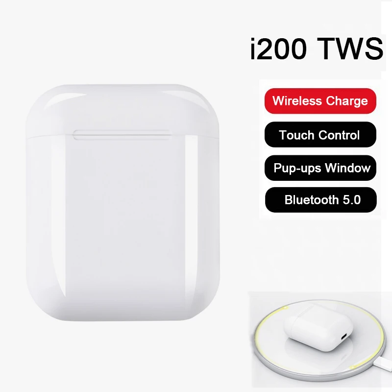 

I200 TWS Original A2 Generations 1:1 size Earbuds Wireless 5.0 Bluetooth Earphones Complete with Wireless Charging Case