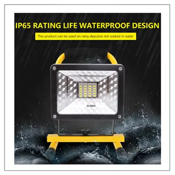 

2400LM LED Solar Charge Bracket Work Light Searching Light 30W Portable Spotlight Rechargeable Floodlight Travel Camping Light