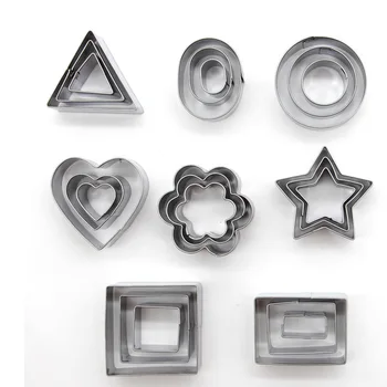 

Stainless Steel Cookie Cutters 24 Pieces Baking Cookie Cutter Set Geometric Shape Pastry Fondant Biscuit Stamp Forms for Cookies