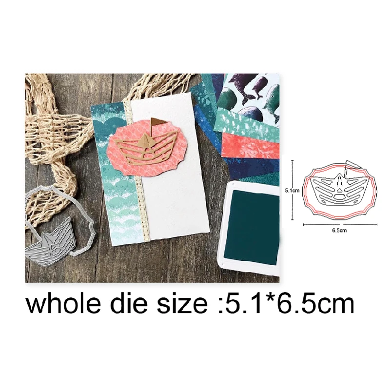 

Metal dies Sailing Boat Oval Embossing Frame Cutting Dies Diy Scrapbooking dies Paper Cards Making Photo Decoration Craft Dies