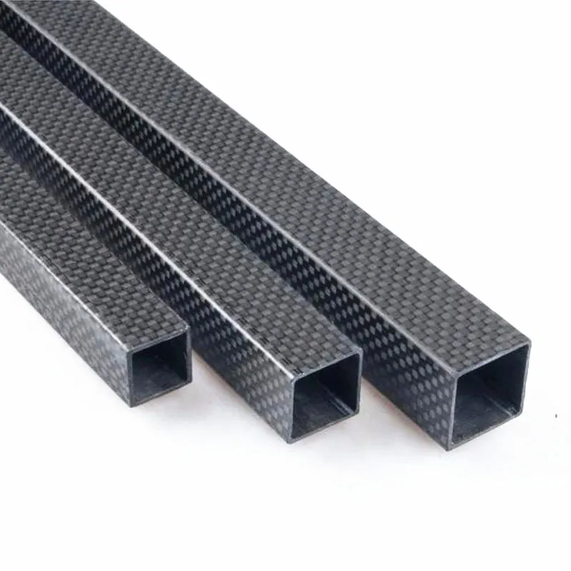 1Pcs 3K Fibra De Carbono Tubo Cuadrado Negro 10MM 15MM 20MM 22MM 25MM 30MM X 500mm
