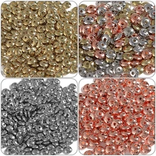 

100PCS 6mm CCB Wheel Beads Gold Mix Color Flat Loose Spaced Beads For Jewelry Making Necklace Bracelet DIY Accessories