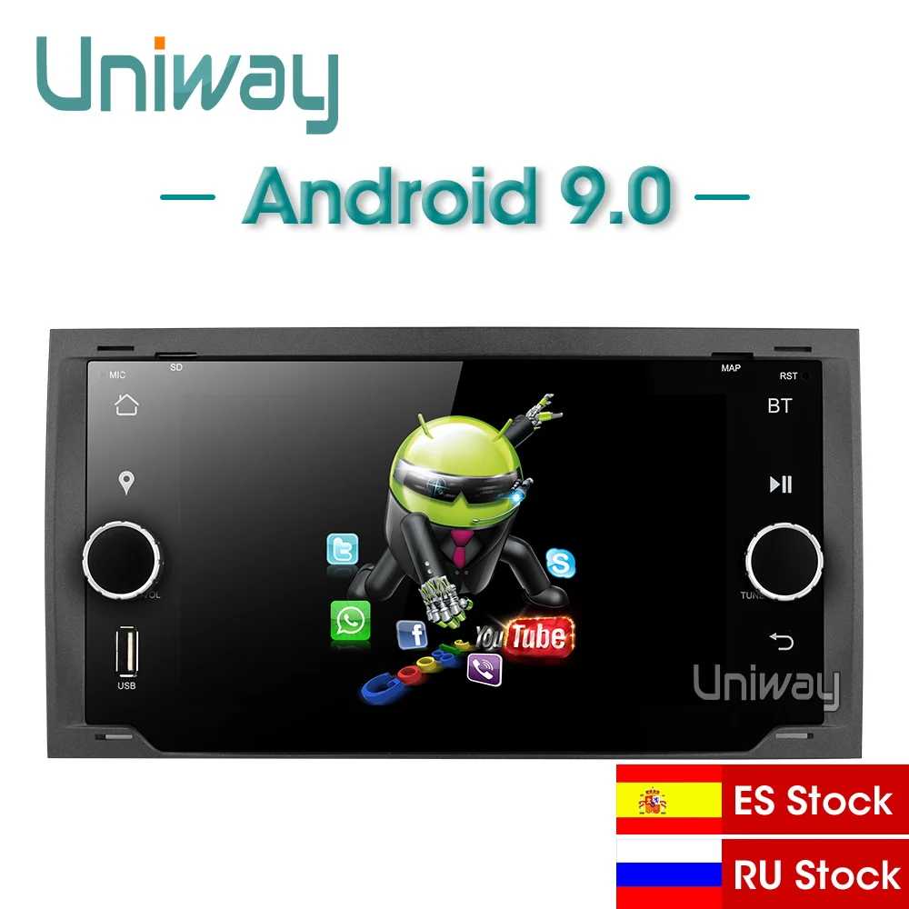 Best uniway ALLFKS7071  2G+32G  android 9.0 car dvd for Ford Mondeo C-max focus galaxy S-max fusion ranger escape expedition fiesta 4