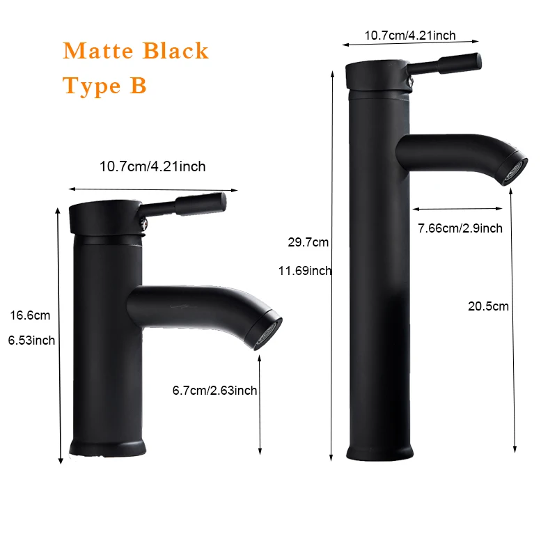 Matte Black Bathroom Basin Faucet Hot and Cold Water Mixer Tap Deck Mounted Single Hole Nrdic Style basin faucet bathroom faucet