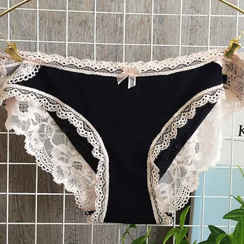 

ECTUSAMAT transparent sexy white lace mesh fabric seamless low waist ladies briefs
