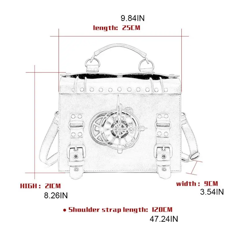 

Steampunk Gear Crossbody Bags Retro Messenger Bags Gothic Shoulder Handbags Satchel Phone Pouch 20CA