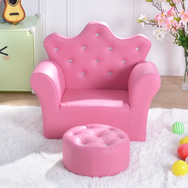 Children Sofa Korean Style Crown Pull Buckle Combination Footstool