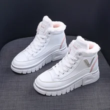 

Women Winter Boots Snow Boots Ankle Keep Warm Plush Shoes Sneakers Flats Lace Up Ladies Short Shoes
