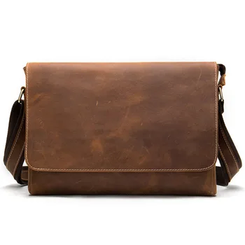 

Genuine Leather Briefcase for Men Handbag Fashion Crossbody Bag Male Business Messenger Large Capacity Travel Flap Shoulder Bag