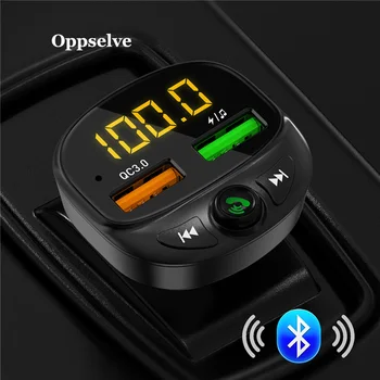 

QC3.0 Car Charger FM Transmitter Bluetooth Car Audio MP3 Player TF Card Car Kit 3.1A Dual USB Car Phone Charger For Phone Xiaomi