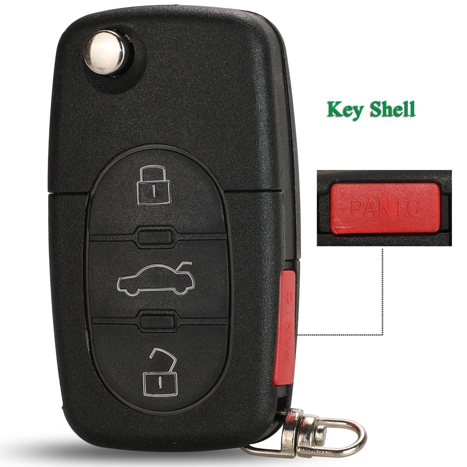 

jingyuqin 3+1 Buttons Intelligent Remote Control Car Key Shell Case Flip Fob For VW Passat Jetta Golf Beetle