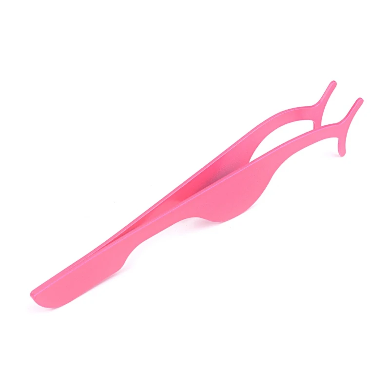 3 цвета Пинцет для накладных ресниц Красота Макияж Инструменты нержавеющая вспомогательная Поддельные ресницы щипцы для завивки и наращивания ресниц зажим аппликатор аксессуар - Цвет: Pink