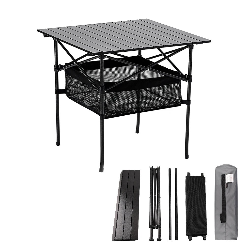 Outdoor Folding Table Chair Camping Aluminium Alloy Picnic Table Waterproof Durable Folding Desk For 70*70*70cm