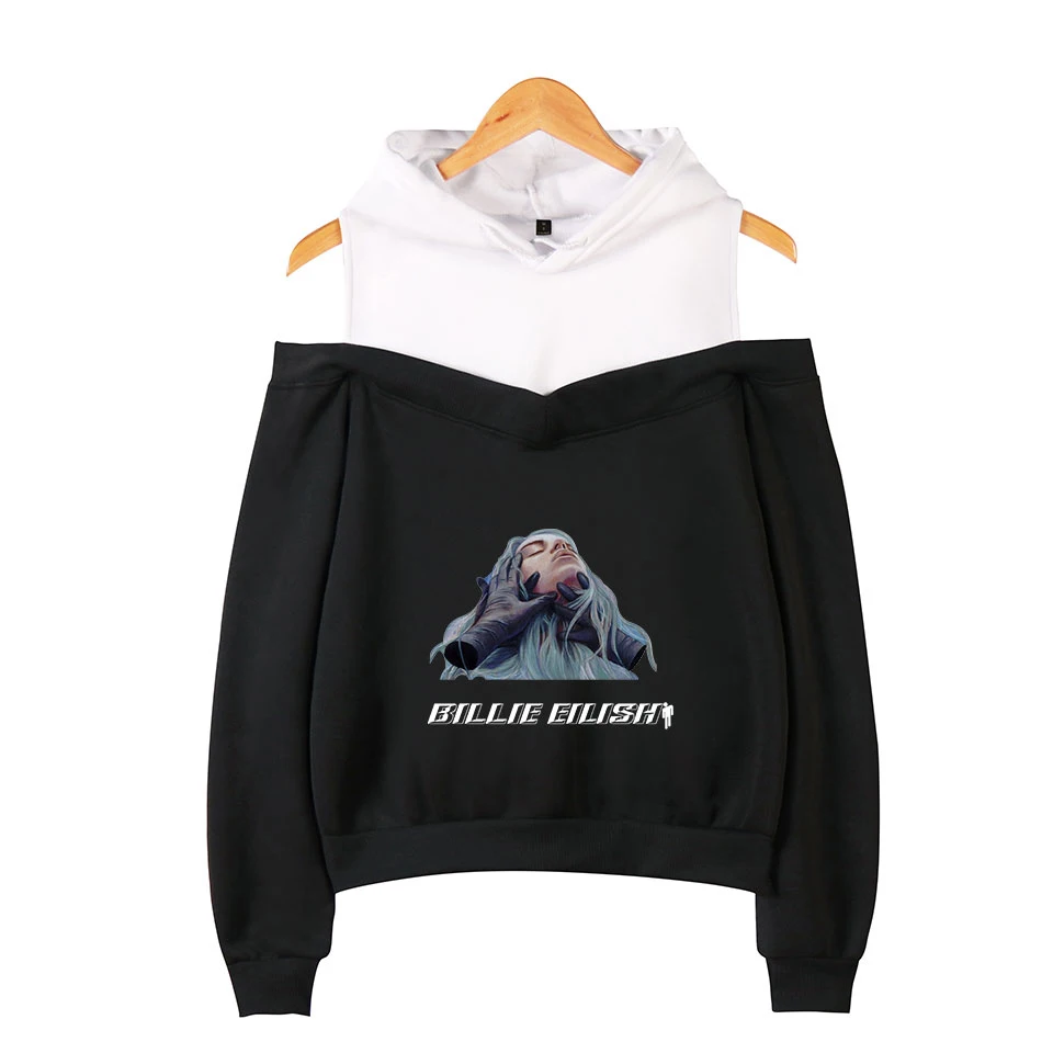 Moletom Billie Eilish новые 2D толстовки с открытыми плечами Пальто женские толстовки Толстовка Горячая Повседневная одежда