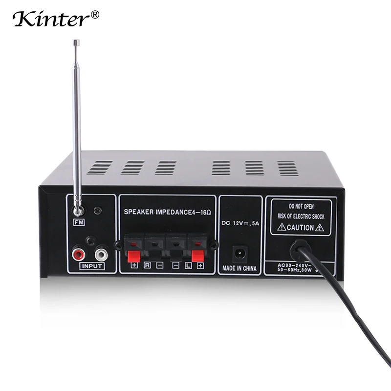 Kinter M1 MP3 bluetooth усилитель аудио 2 канала tda7266 с SD USB ввод FM Радио мощность vu метр усилители для динамиков