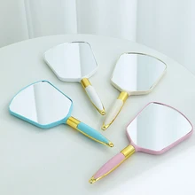 Vintage Handheld Make-Up Spiegel Hand Spiegel Spiegel Spa Salon Make Vanity Met Handvat Cosmetische Compacte Spiegel Voor Vrouwen