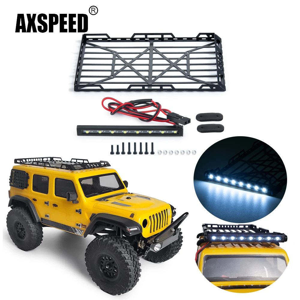 

Металлический багажник на крышу AXSPEED, багажник для заднего вида, модель Axial SCX24 AXI00002 1/24, обновленные детали для украшения автомобиля на гусеничном ходу с дистанционным управлением