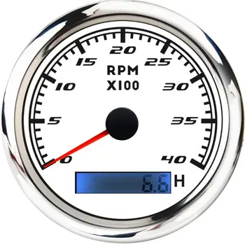 

4000 RPM 85mm Marine kayak Boat Tachometer Gauge Tacho Meter LCD Hourmeter 12x8x12cm