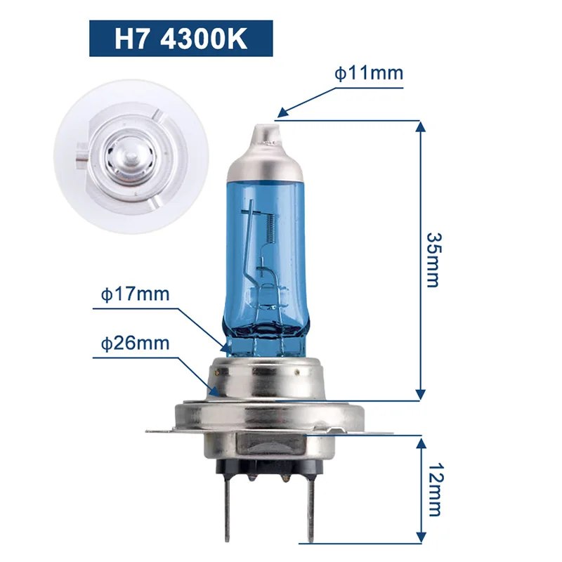 Галогенные лампы Philips H7 55 Вт 12 В Crystal Vision 4300 K, яркий белый светильник, лампы для автомобиля, аксессуары, автомобильная лампа, мотоциклетный головной светильник, 2 шт