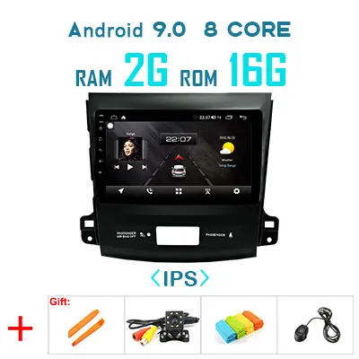 1280P Android 9,0 Carplay 4G 64G gps радио для Mitsubishi Outlander xl 2 2005-2011 peugeot 4007 Citroen C-Cross без DVD плеера - Цвет: 2G 16G no canbus